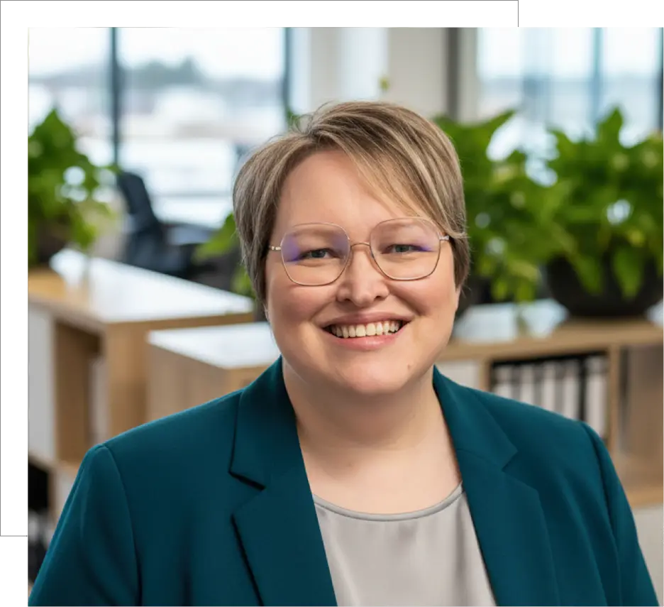 Smiling professional woman in modern office